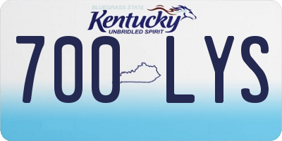 KY license plate 700LYS