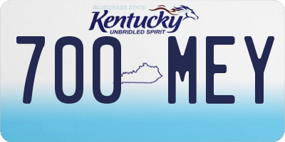 KY license plate 700MEY