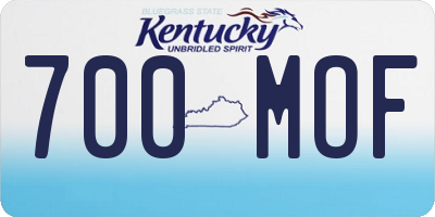 KY license plate 700MOF