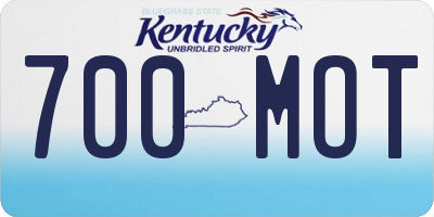KY license plate 700MOT