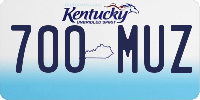 KY license plate 700MUZ