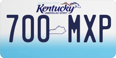 KY license plate 700MXP