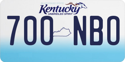 KY license plate 700NBO