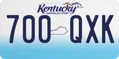 KY license plate 700QXK