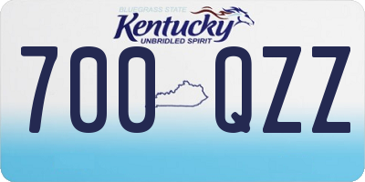 KY license plate 700QZZ
