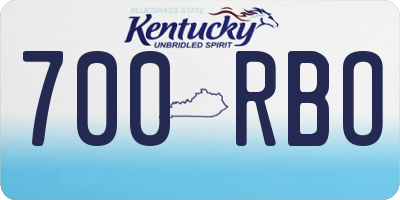 KY license plate 700RBO