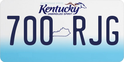 KY license plate 700RJG