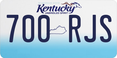 KY license plate 700RJS