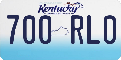 KY license plate 700RLO