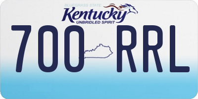 KY license plate 700RRL