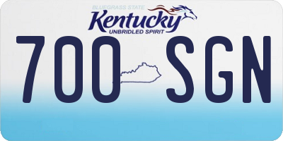 KY license plate 700SGN