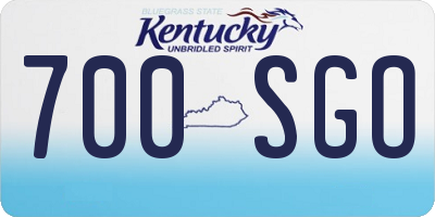 KY license plate 700SGO