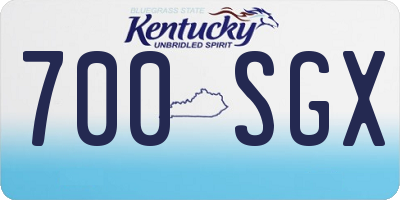 KY license plate 700SGX
