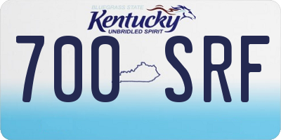 KY license plate 700SRF