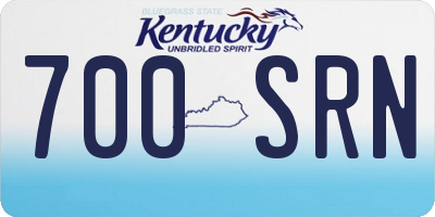 KY license plate 700SRN