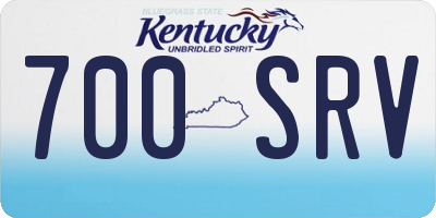 KY license plate 700SRV