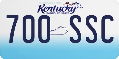 KY license plate 700SSC