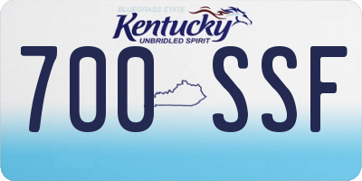 KY license plate 700SSF