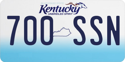 KY license plate 700SSN
