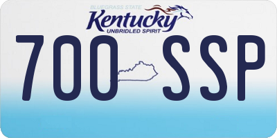 KY license plate 700SSP