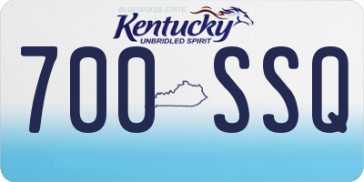 KY license plate 700SSQ