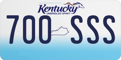 KY license plate 700SSS
