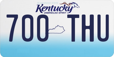 KY license plate 700THU