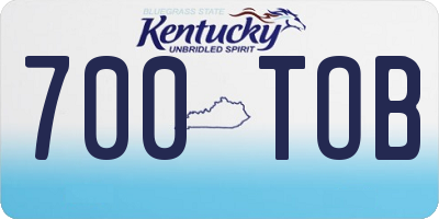 KY license plate 700TOB