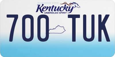 KY license plate 700TUK
