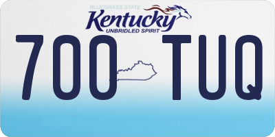 KY license plate 700TUQ