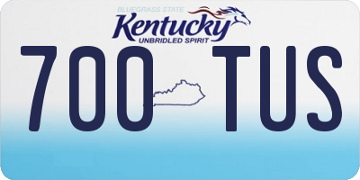KY license plate 700TUS