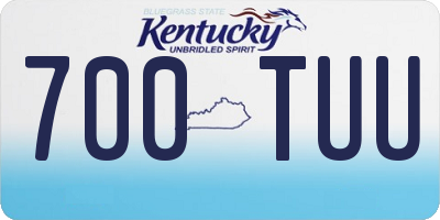 KY license plate 700TUU