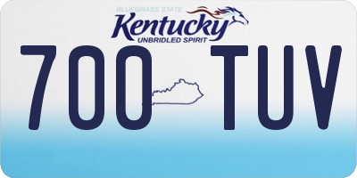 KY license plate 700TUV