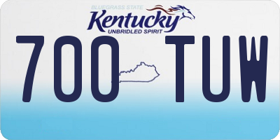 KY license plate 700TUW