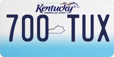 KY license plate 700TUX