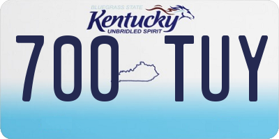 KY license plate 700TUY