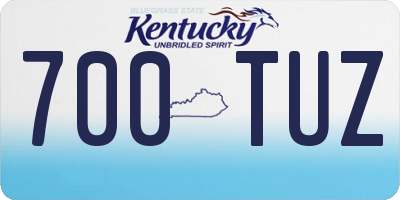 KY license plate 700TUZ
