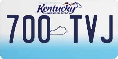 KY license plate 700TVJ