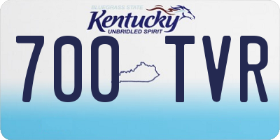 KY license plate 700TVR