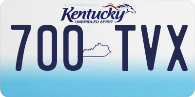 KY license plate 700TVX