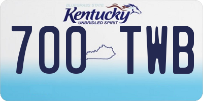 KY license plate 700TWB