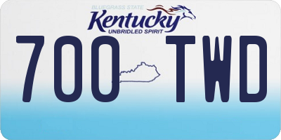 KY license plate 700TWD