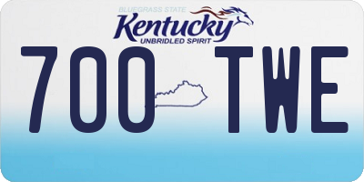 KY license plate 700TWE