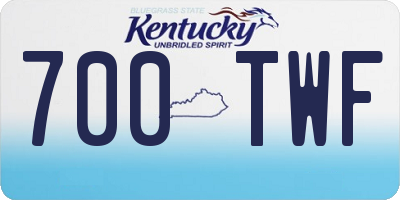 KY license plate 700TWF