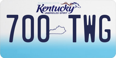KY license plate 700TWG