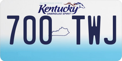 KY license plate 700TWJ