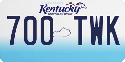 KY license plate 700TWK