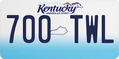 KY license plate 700TWL