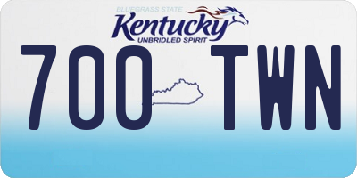 KY license plate 700TWN