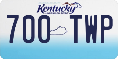 KY license plate 700TWP